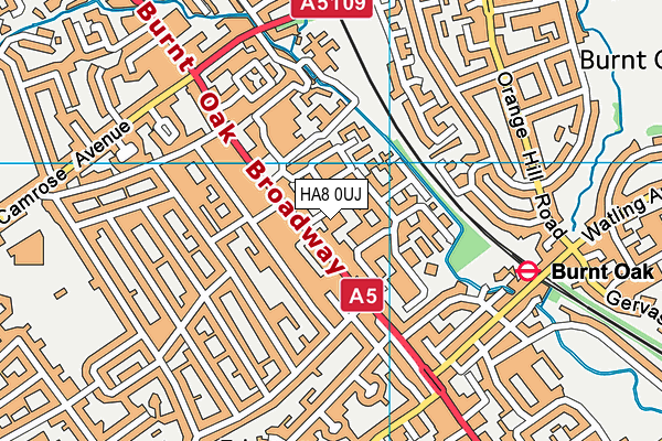 HA8 0UJ map - OS VectorMap District (Ordnance Survey)