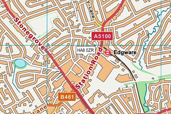 HA8 0ZR map - OS VectorMap District (Ordnance Survey)