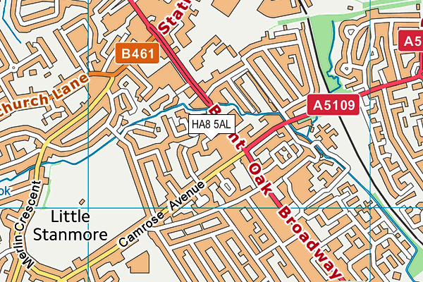 HA8 5AL map - OS VectorMap District (Ordnance Survey)