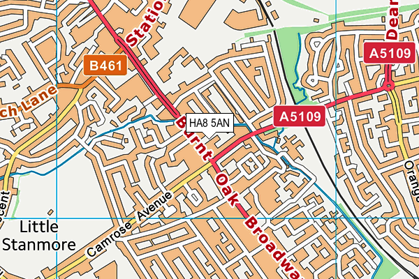 HA8 5AN map - OS VectorMap District (Ordnance Survey)