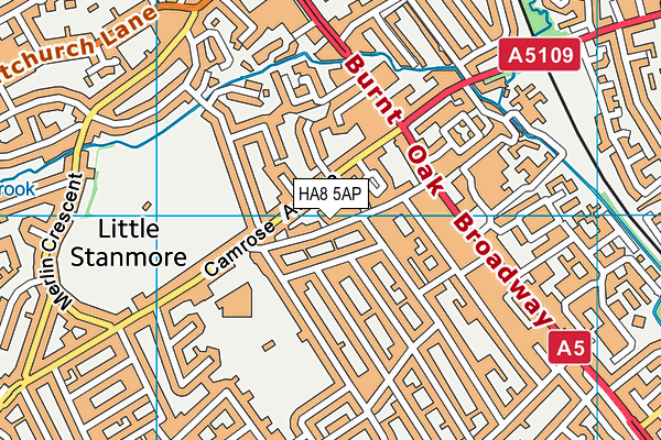 HA8 5AP map - OS VectorMap District (Ordnance Survey)