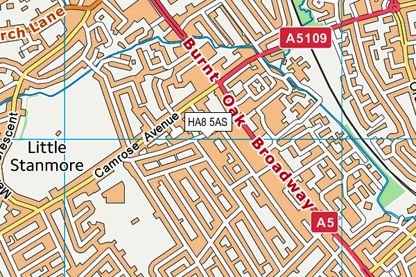 HA8 5AS map - OS VectorMap District (Ordnance Survey)