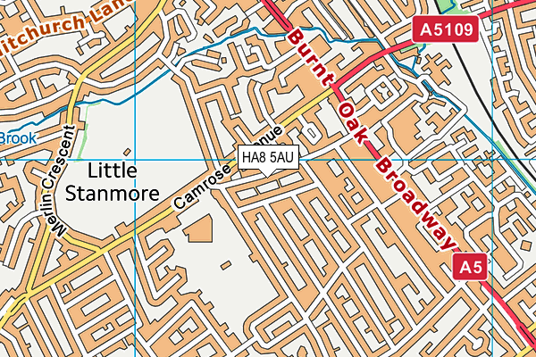 HA8 5AU map - OS VectorMap District (Ordnance Survey)