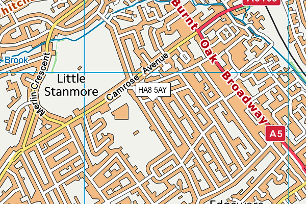 HA8 5AY map - OS VectorMap District (Ordnance Survey)