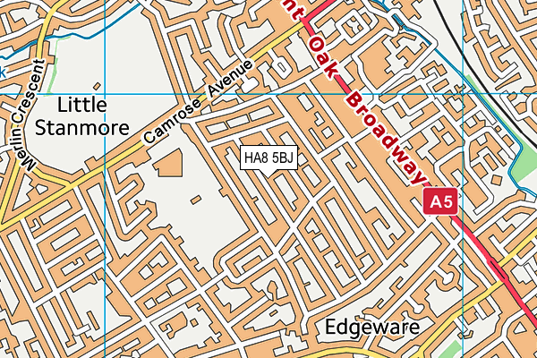 HA8 5BJ map - OS VectorMap District (Ordnance Survey)