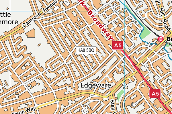 HA8 5BQ map - OS VectorMap District (Ordnance Survey)