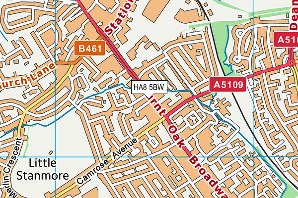 HA8 5BW map - OS VectorMap District (Ordnance Survey)