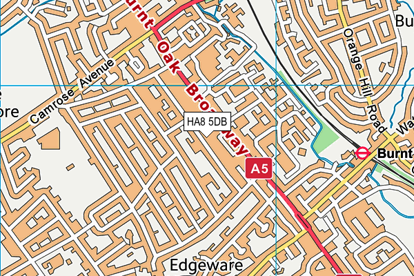 HA8 5DB map - OS VectorMap District (Ordnance Survey)