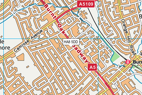 HA8 5DD map - OS VectorMap District (Ordnance Survey)