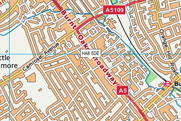 HA8 5DE map - OS VectorMap District (Ordnance Survey)