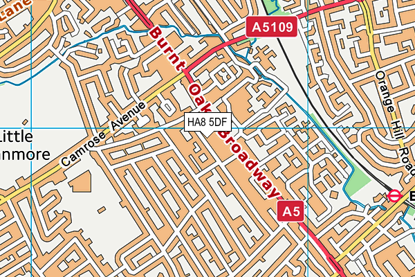 HA8 5DF map - OS VectorMap District (Ordnance Survey)