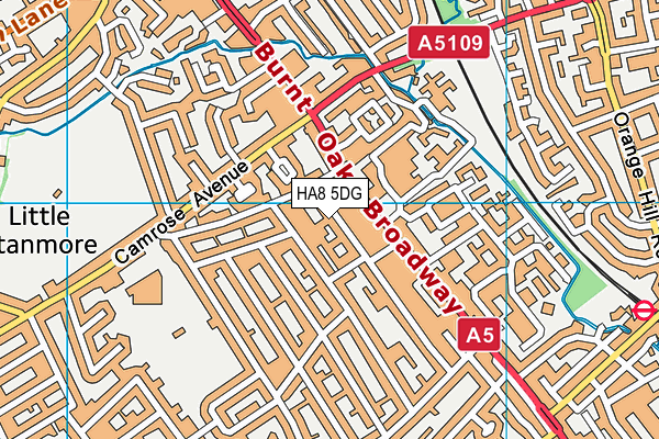 HA8 5DG map - OS VectorMap District (Ordnance Survey)