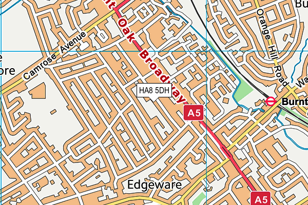 HA8 5DH map - OS VectorMap District (Ordnance Survey)