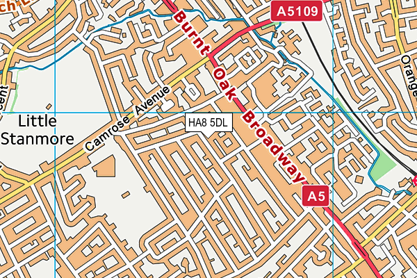 HA8 5DL map - OS VectorMap District (Ordnance Survey)