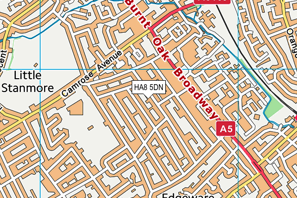 HA8 5DN map - OS VectorMap District (Ordnance Survey)