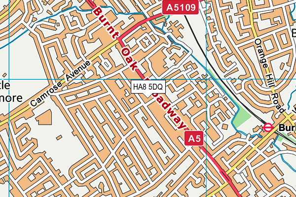 HA8 5DQ map - OS VectorMap District (Ordnance Survey)