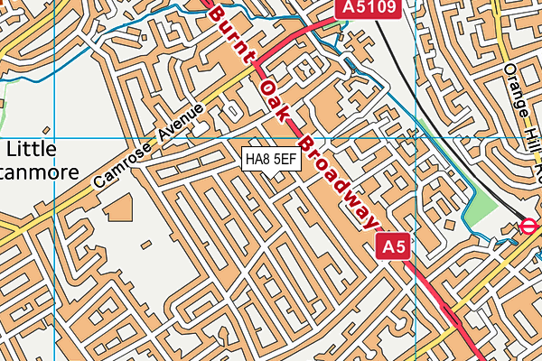 HA8 5EF map - OS VectorMap District (Ordnance Survey)