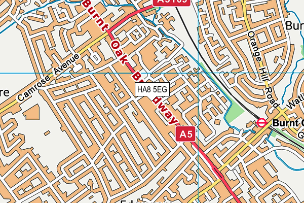 HA8 5EG map - OS VectorMap District (Ordnance Survey)