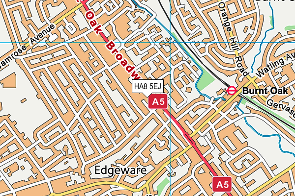 HA8 5EJ map - OS VectorMap District (Ordnance Survey)