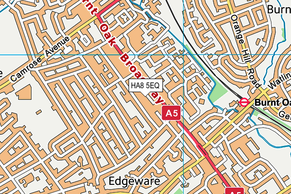 HA8 5EQ map - OS VectorMap District (Ordnance Survey)