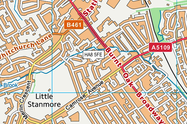 HA8 5FE map - OS VectorMap District (Ordnance Survey)