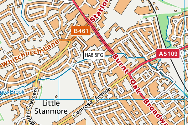 HA8 5FG map - OS VectorMap District (Ordnance Survey)