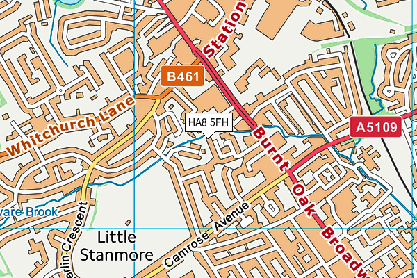 HA8 5FH map - OS VectorMap District (Ordnance Survey)