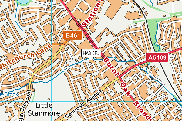 HA8 5FJ map - OS VectorMap District (Ordnance Survey)