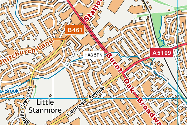 HA8 5FN map - OS VectorMap District (Ordnance Survey)