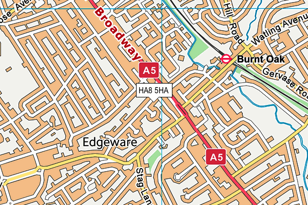 HA8 5HA map - OS VectorMap District (Ordnance Survey)