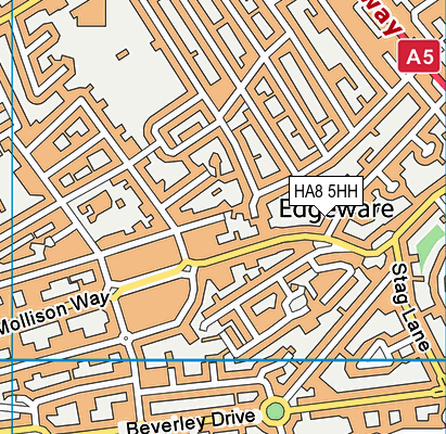 HA8 5HH map - OS VectorMap District (Ordnance Survey)