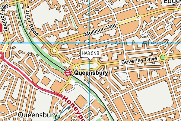 HA8 5NB map - OS VectorMap District (Ordnance Survey)