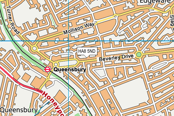HA8 5ND map - OS VectorMap District (Ordnance Survey)