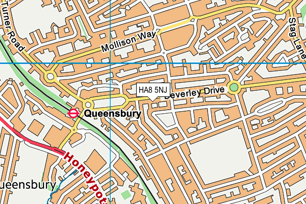 HA8 5NJ map - OS VectorMap District (Ordnance Survey)