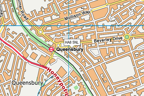 HA8 5NL map - OS VectorMap District (Ordnance Survey)