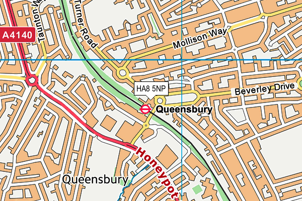 HA8 5NP map - OS VectorMap District (Ordnance Survey)