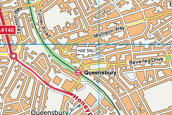 HA8 5NU map - OS VectorMap District (Ordnance Survey)