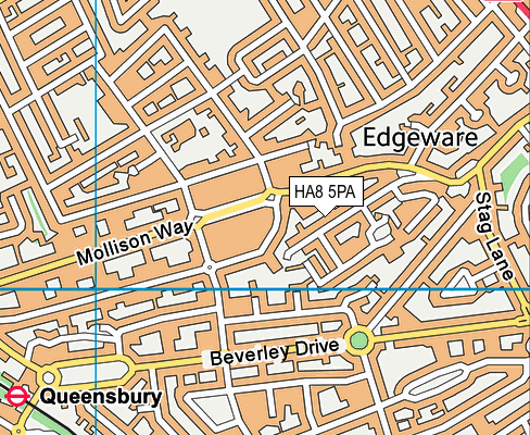 HA8 5PA map - OS VectorMap District (Ordnance Survey)