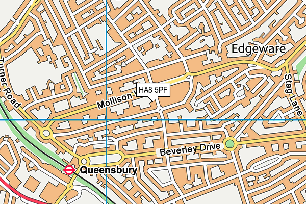 HA8 5PF map - OS VectorMap District (Ordnance Survey)