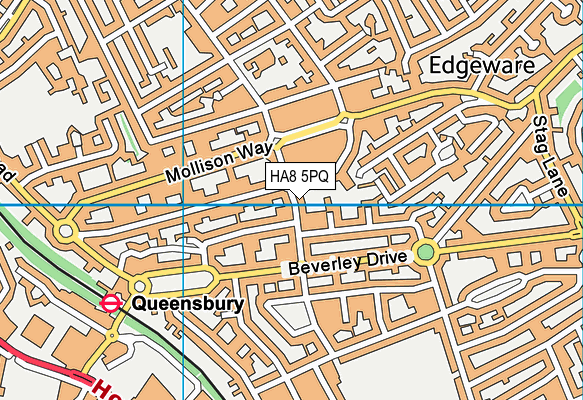HA8 5PQ map - OS VectorMap District (Ordnance Survey)