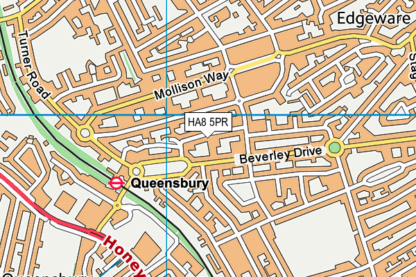 HA8 5PR map - OS VectorMap District (Ordnance Survey)