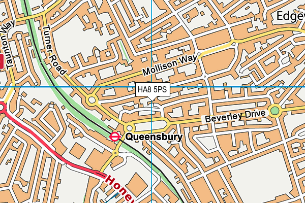 HA8 5PS map - OS VectorMap District (Ordnance Survey)