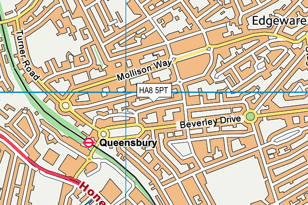 HA8 5PT map - OS VectorMap District (Ordnance Survey)