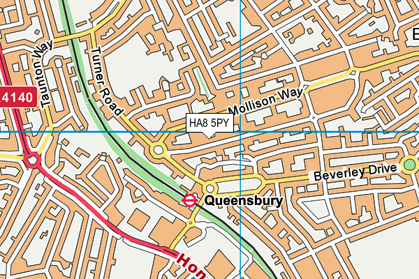 HA8 5PY map - OS VectorMap District (Ordnance Survey)