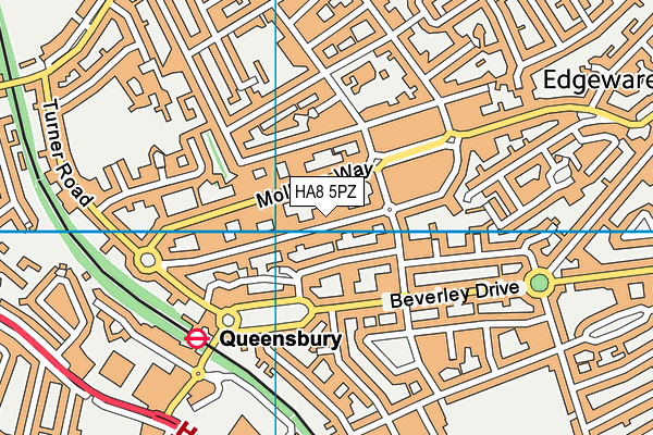 HA8 5PZ map - OS VectorMap District (Ordnance Survey)