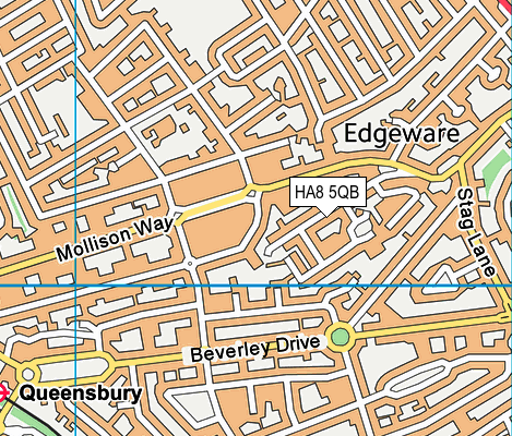 HA8 5QB map - OS VectorMap District (Ordnance Survey)