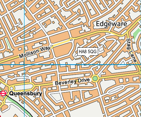 HA8 5QG map - OS VectorMap District (Ordnance Survey)