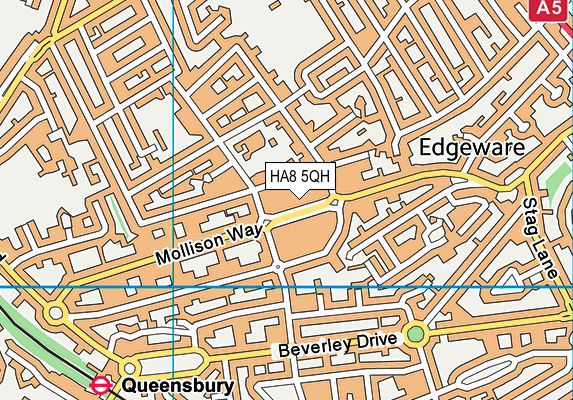 HA8 5QH map - OS VectorMap District (Ordnance Survey)