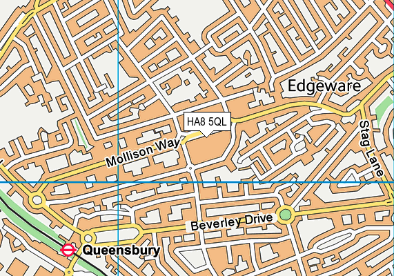 HA8 5QL map - OS VectorMap District (Ordnance Survey)