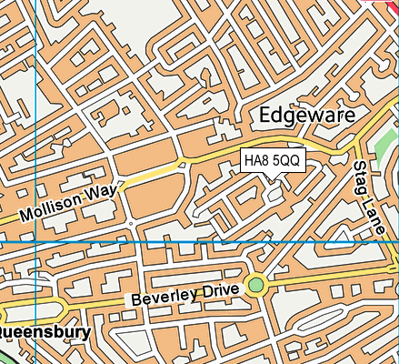 HA8 5QQ map - OS VectorMap District (Ordnance Survey)
